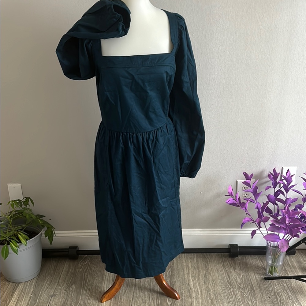 Ava & Viv Blue Pleated Sundress with Bishop Sleeves - Picture 6 of 6